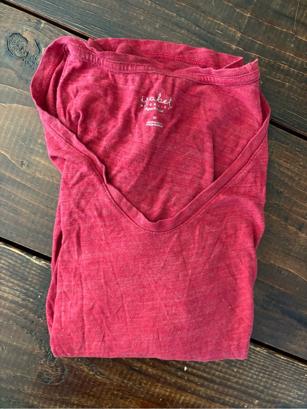 Isabel Marant Étoile Women's V-Neck Long Sleeve Tee in Heather Red
